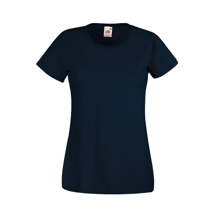 Темно-синяя женская футболка для печати